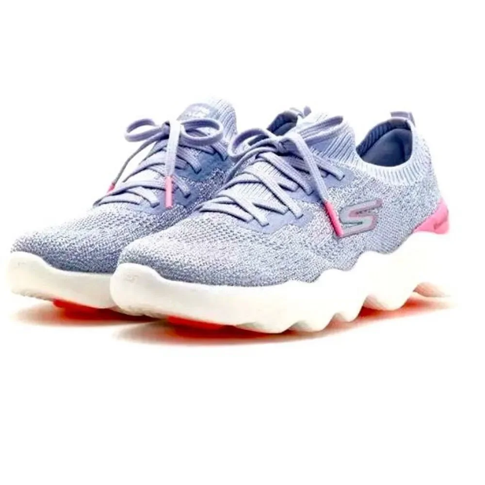 NWT in Box Gorgeous Skechers Sz 8.5 Go Walk Massage Fit Purple Lilac Pink Memory